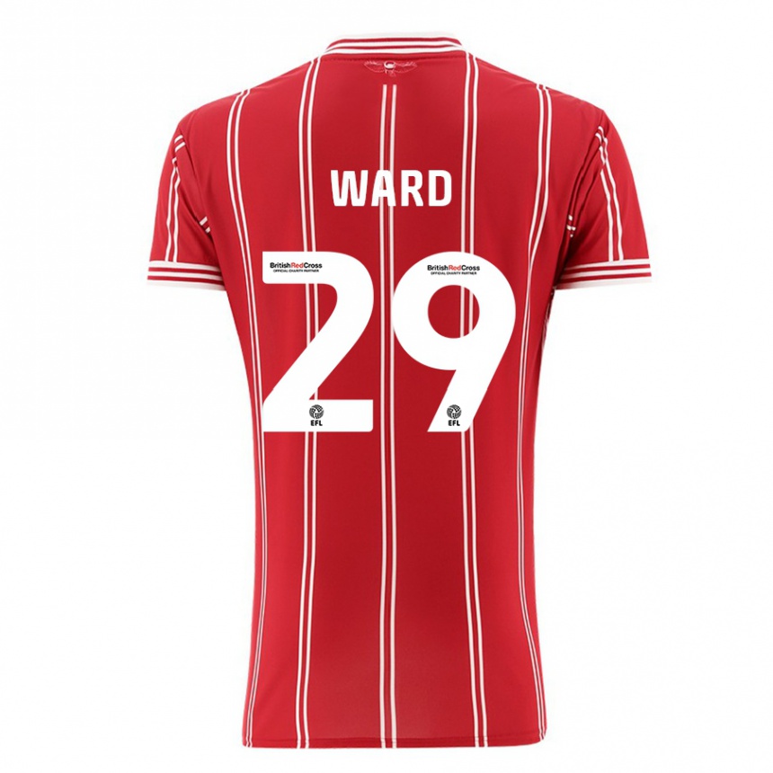 Kinder Fußball Mari Ward #29 Rot Heimtrikot Trikot 2023/24 T-Shirt Luxemburg