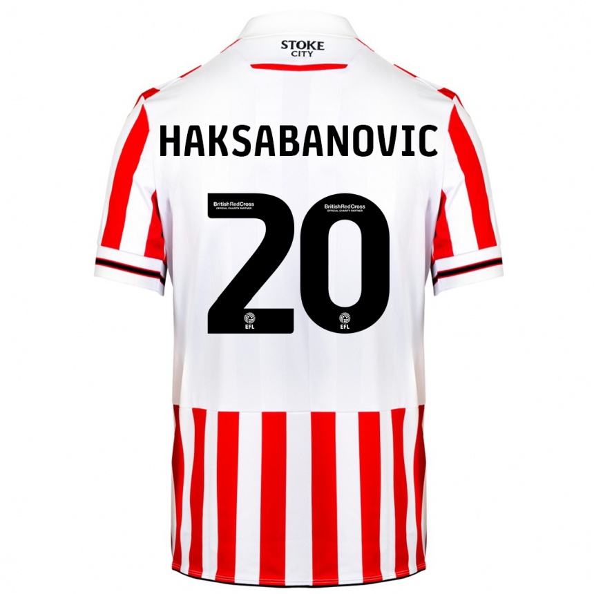 Kinder Fußball Sead Hakšabanović #20 Rot-Weiss Heimtrikot Trikot 2023/24 T-Shirt Luxemburg