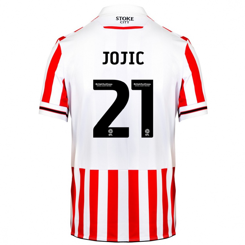 Kinder Fußball Nikola Jojic #21 Rot-Weiss Heimtrikot Trikot 2023/24 T-Shirt Luxemburg