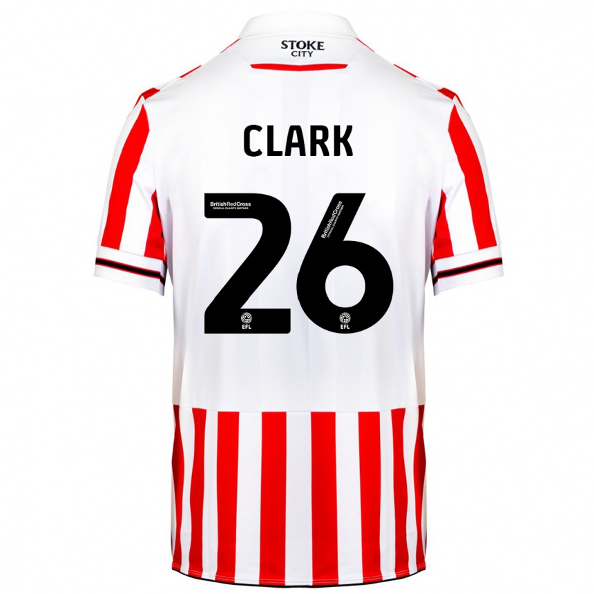 Kinder Fußball Ciaran Clark #26 Rot-Weiss Heimtrikot Trikot 2023/24 T-Shirt Luxemburg