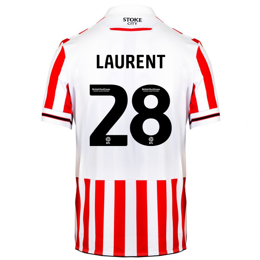 Kinder Fußball Josh Laurent #28 Rot-Weiss Heimtrikot Trikot 2023/24 T-Shirt Luxemburg
