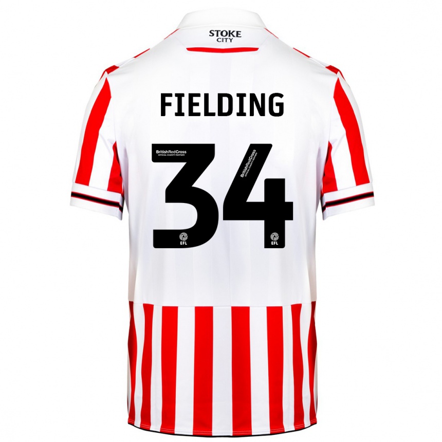 Kinder Fußball Frank Fielding #34 Rot-Weiss Heimtrikot Trikot 2023/24 T-Shirt Luxemburg