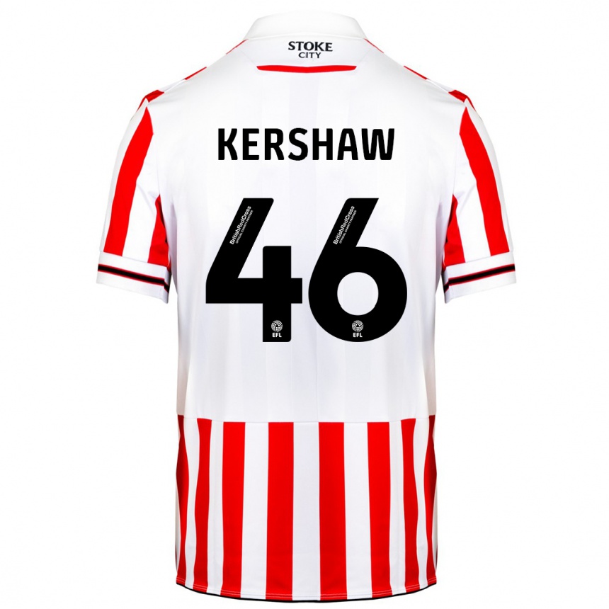 Kinder Fußball Ben Kershaw #46 Rot-Weiss Heimtrikot Trikot 2023/24 T-Shirt Luxemburg