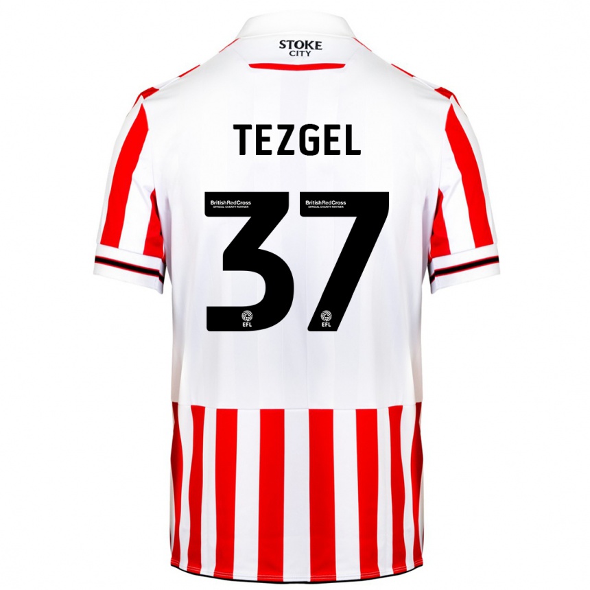Kinder Fußball Emre Tezgel #37 Rot-Weiss Heimtrikot Trikot 2023/24 T-Shirt Luxemburg