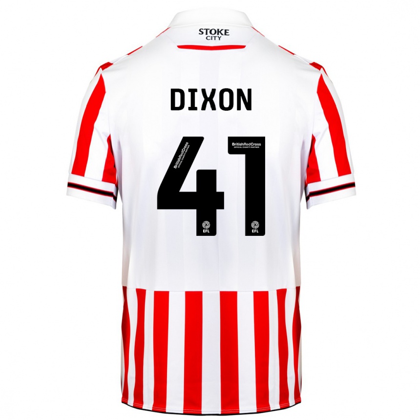 Kinder Fußball Jaden Dixon #41 Rot-Weiss Heimtrikot Trikot 2023/24 T-Shirt Luxemburg