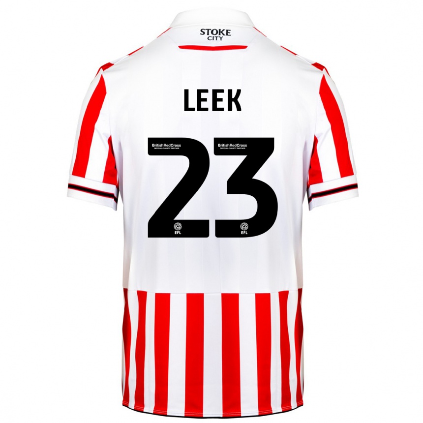 Kinder Fußball Ellie Leek #23 Rot-Weiss Heimtrikot Trikot 2023/24 T-Shirt Luxemburg