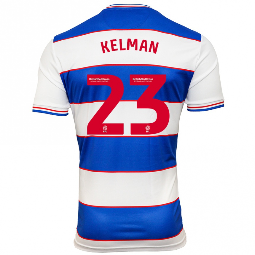Kinder Fußball Charlie Kelman #23 Weiß Blau Heimtrikot Trikot 2023/24 T-Shirt Luxemburg