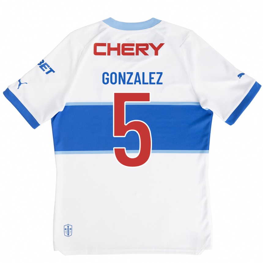 Kinder Fußball Daniel González #5 Weiß Heimtrikot Trikot 2023/24 T-Shirt Luxemburg