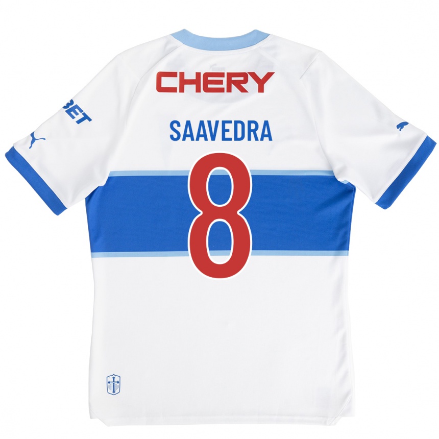 Kinder Fußball Ignacio Saavedra #8 Weiß Heimtrikot Trikot 2023/24 T-Shirt Luxemburg