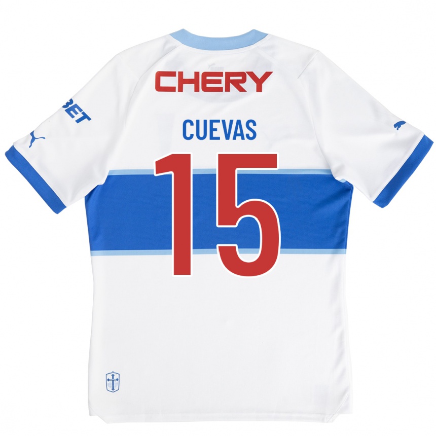 Kinder Fußball Cristian Cuevas #15 Weiß Heimtrikot Trikot 2023/24 T-Shirt Luxemburg