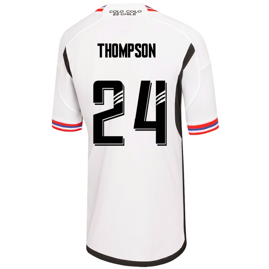 Kinder Fußball Jordhy Thompson #24 Weiß Heimtrikot Trikot 2023/24 T-Shirt Luxemburg