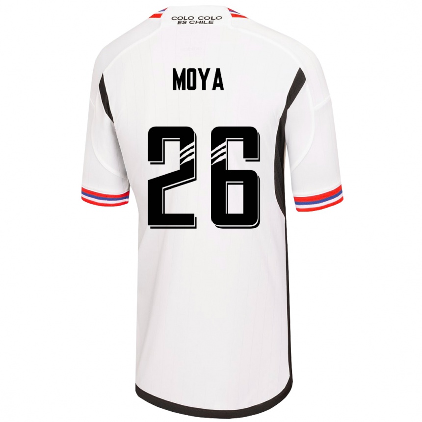 Kinder Fußball Matías Moya #26 Weiß Heimtrikot Trikot 2023/24 T-Shirt Luxemburg