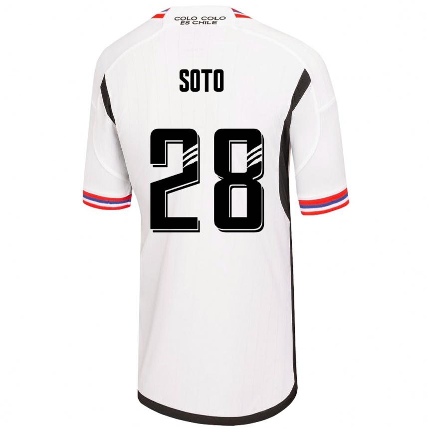 Kinder Fußball Lucas Soto #28 Weiß Heimtrikot Trikot 2023/24 T-Shirt Luxemburg