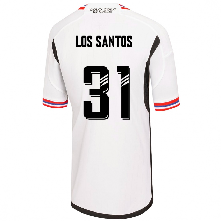 Kinder Fußball Matías De Los Santos #31 Weiß Heimtrikot Trikot 2023/24 T-Shirt Luxemburg