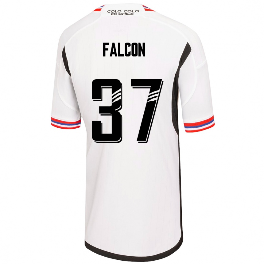 Kinder Fußball Maximiliano Falcón #37 Weiß Heimtrikot Trikot 2023/24 T-Shirt Luxemburg
