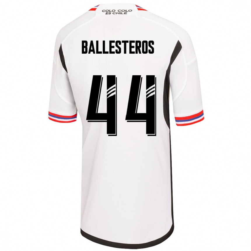 Kinder Fußball Martín Ballesteros #44 Weiß Heimtrikot Trikot 2023/24 T-Shirt Luxemburg