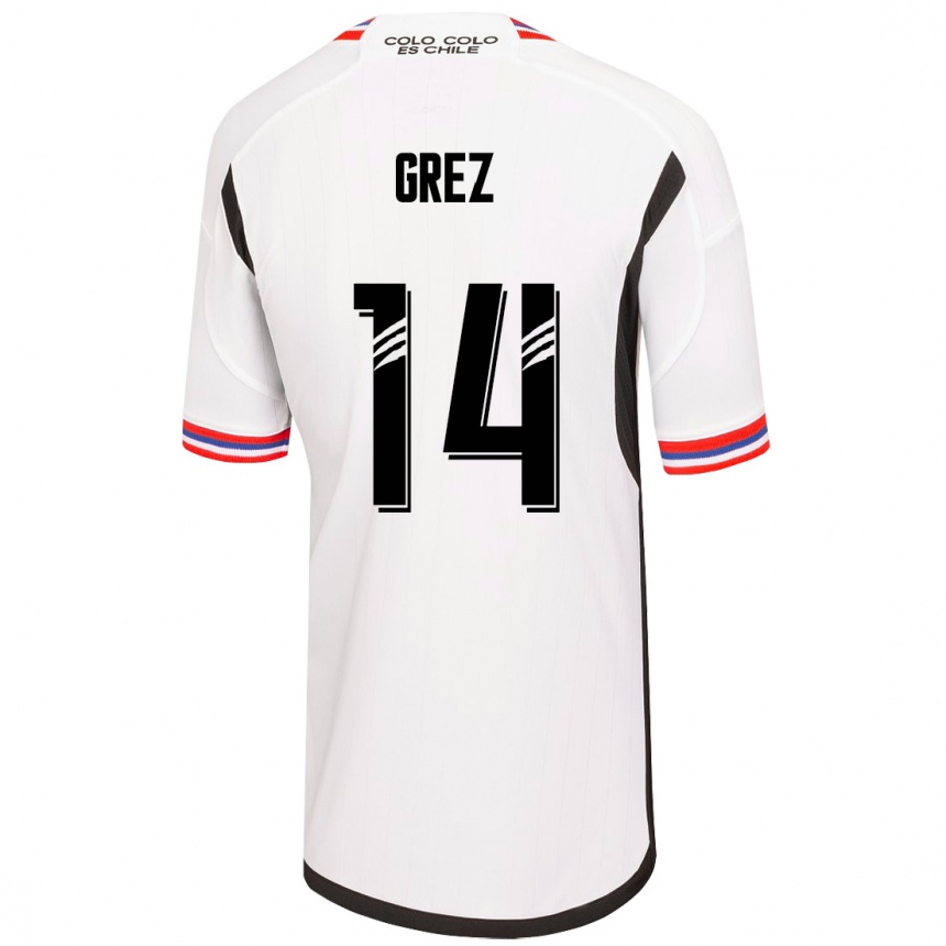 Kinder Fußball Javiera Grez #14 Weiß Heimtrikot Trikot 2023/24 T-Shirt Luxemburg