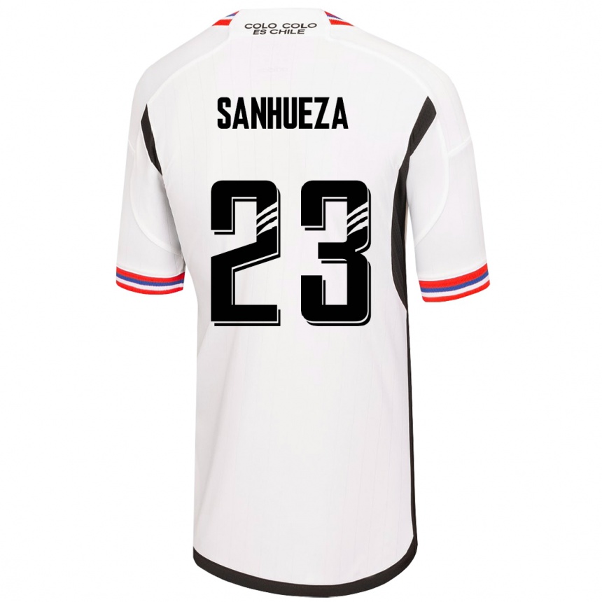 Kinder Fußball Nicol Sanhueza #23 Weiß Heimtrikot Trikot 2023/24 T-Shirt Luxemburg
