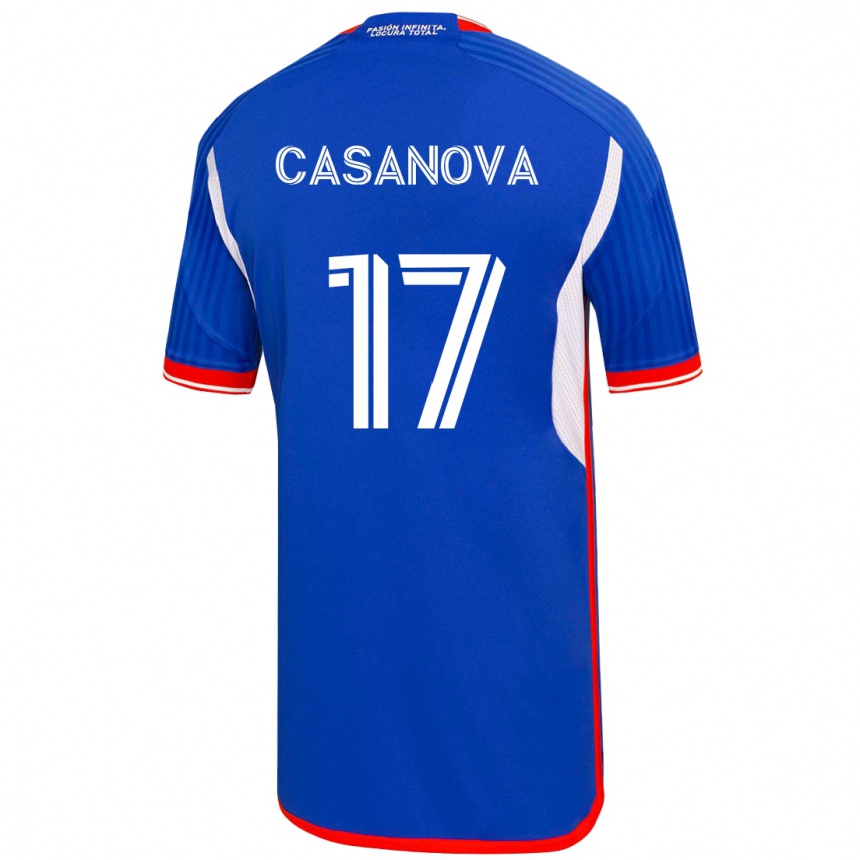 Kinder Fußball Luis Casanova #17 Blau Heimtrikot Trikot 2023/24 T-Shirt Luxemburg