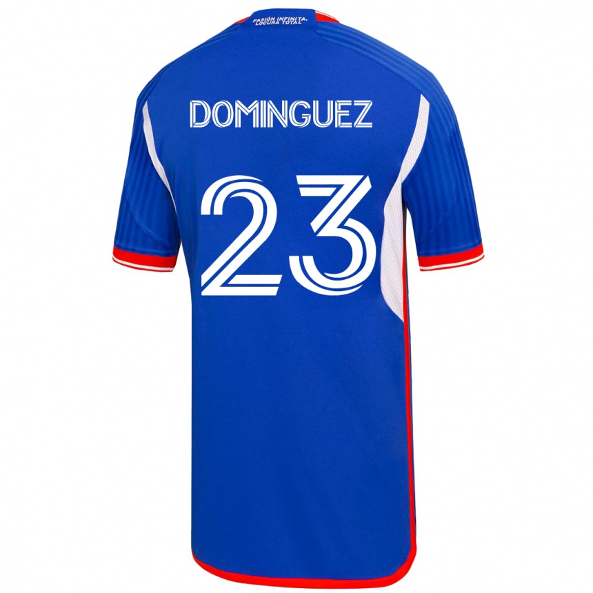 Kinder Fußball Nery Domínguez #23 Blau Heimtrikot Trikot 2023/24 T-Shirt Luxemburg
