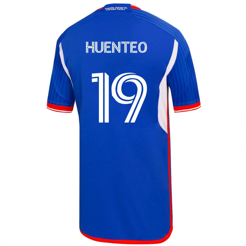 Kinder Fußball Yessenia Huenteo #19 Blau Heimtrikot Trikot 2023/24 T-Shirt Luxemburg