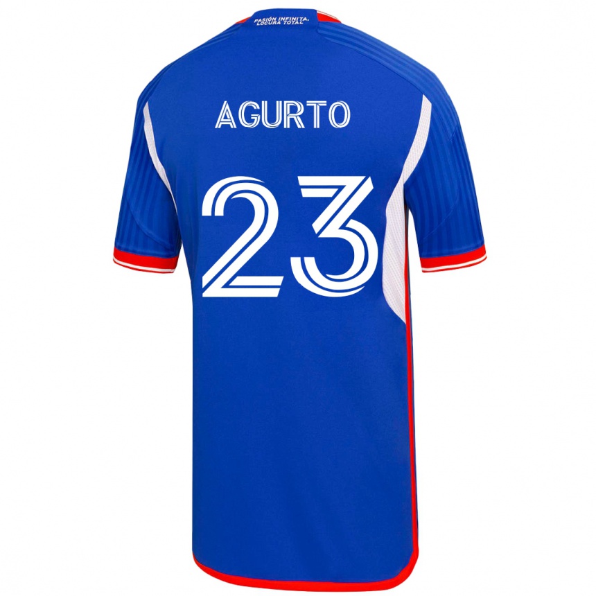 Kinder Fußball Isidora Agurto #23 Blau Heimtrikot Trikot 2023/24 T-Shirt Luxemburg