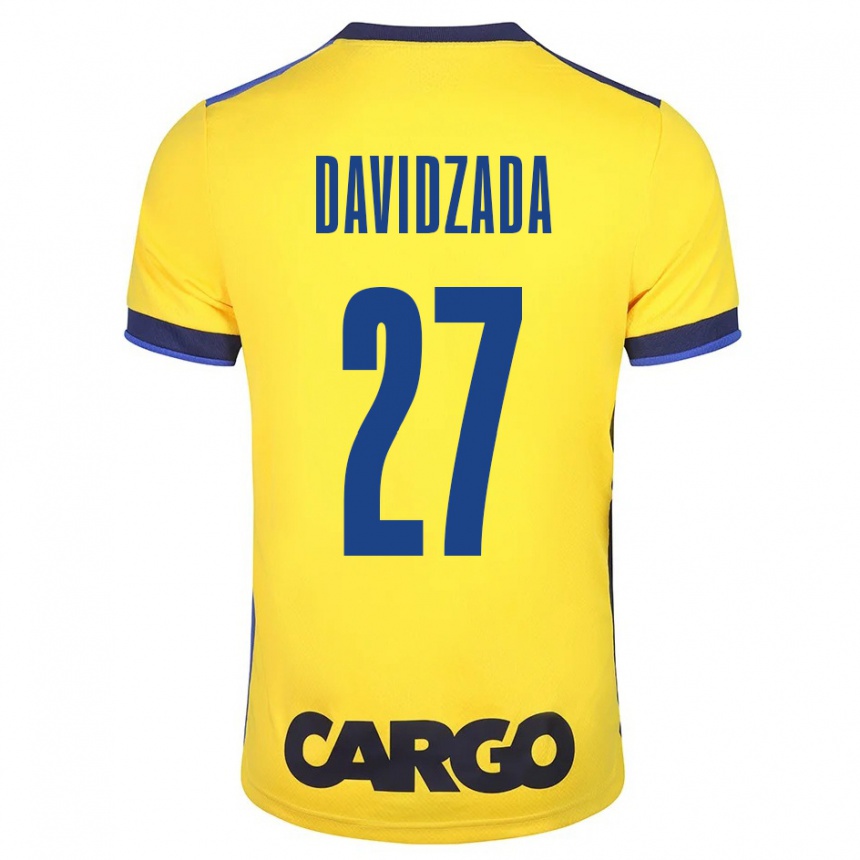 Kinder Fußball Ofir Davidzada #27 Gelb Heimtrikot Trikot 2023/24 T-Shirt Luxemburg