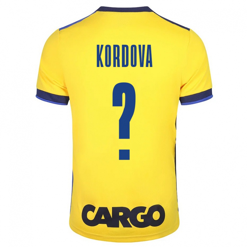 Kinder Fußball Adir Kordova #0 Gelb Heimtrikot Trikot 2023/24 T-Shirt Luxemburg