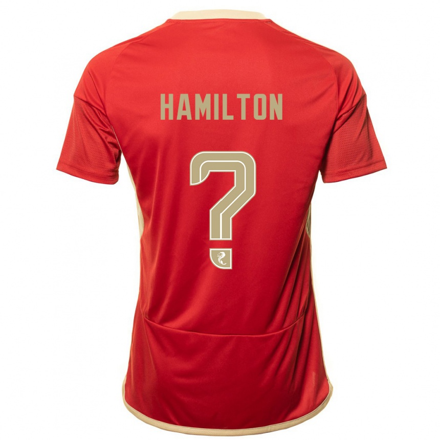 Kinder Fußball Brendan Hamilton #0 Rot Heimtrikot Trikot 2023/24 T-Shirt Luxemburg