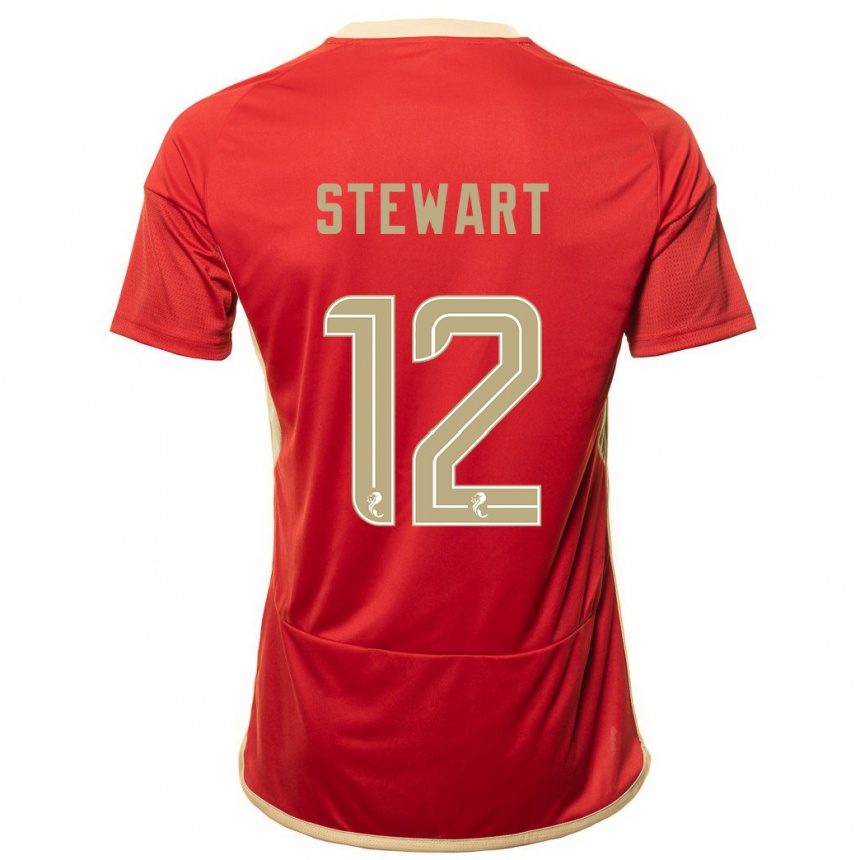 Kinder Fußball Hannah Stewart #12 Rot Heimtrikot Trikot 2023/24 T-Shirt Luxemburg