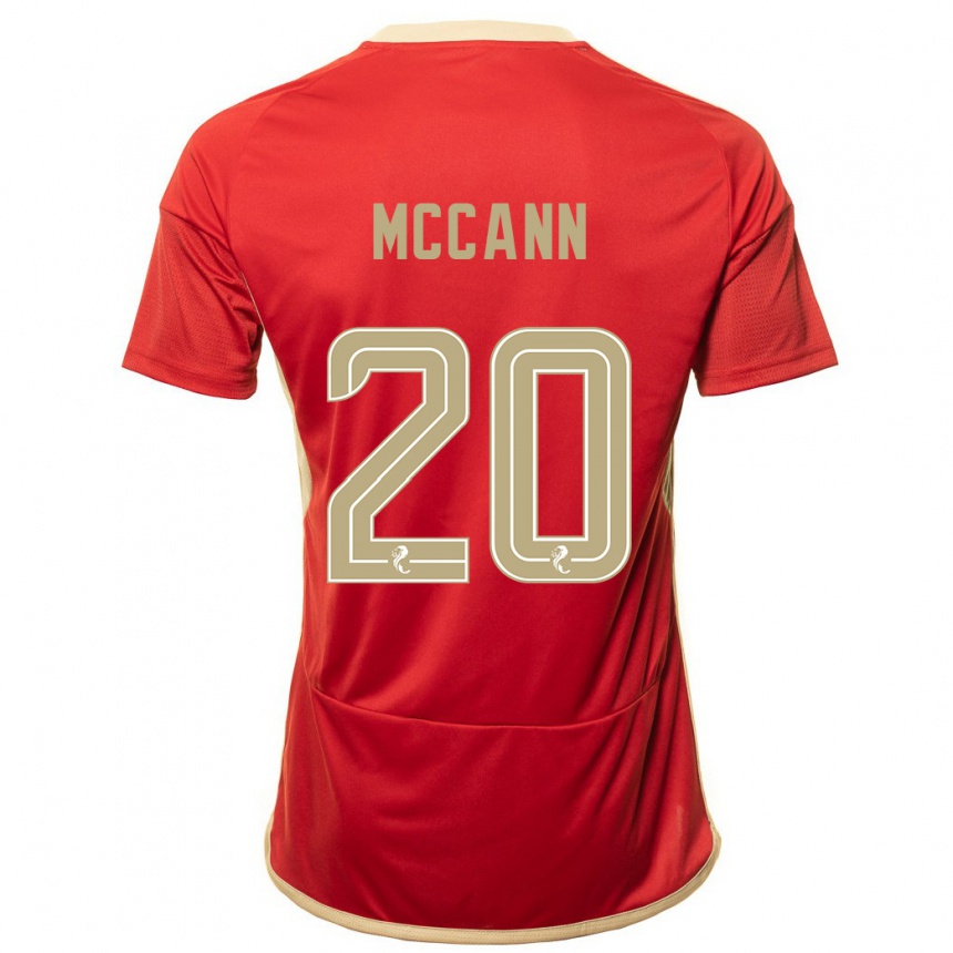 Kinder Fußball Annalisa Mccann #20 Rot Heimtrikot Trikot 2023/24 T-Shirt Luxemburg