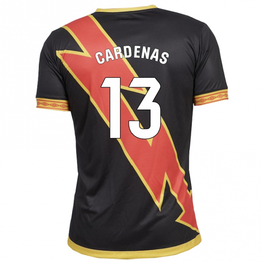 Kinder Fußball Dani Cárdenas #13 Schwarz Auswärtstrikot Trikot 2023/24 T-Shirt Luxemburg
