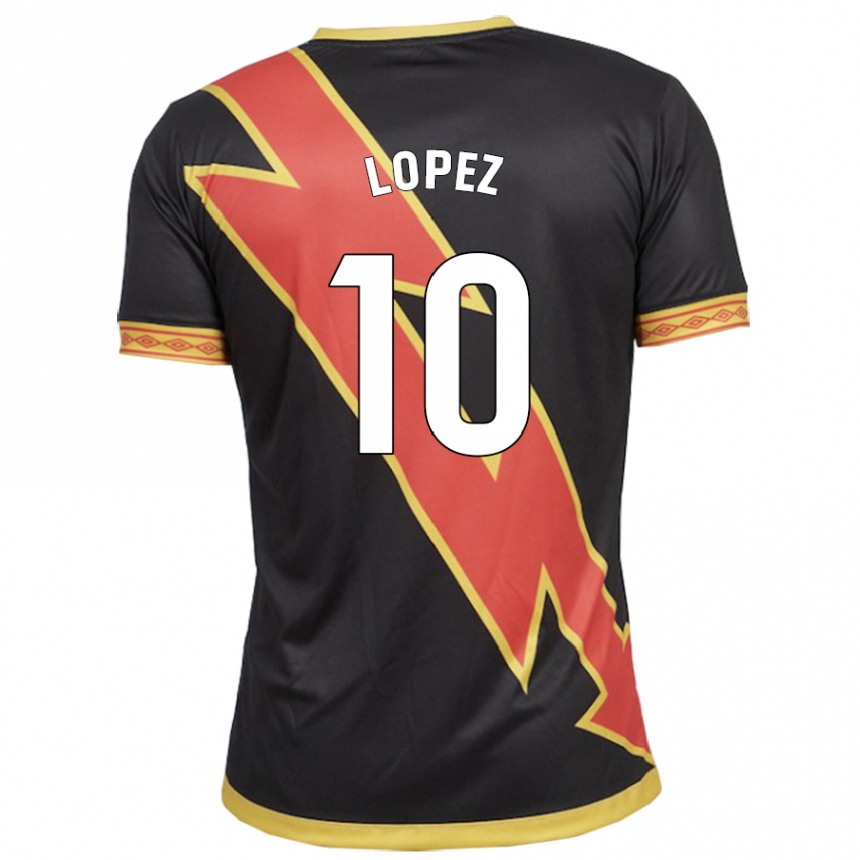 Kinder Fußball Asier López #10 Schwarz Auswärtstrikot Trikot 2023/24 T-Shirt Luxemburg