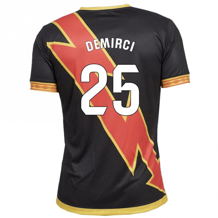 Kinder Fußball Mert Demirci #25 Schwarz Auswärtstrikot Trikot 2023/24 T-Shirt Luxemburg