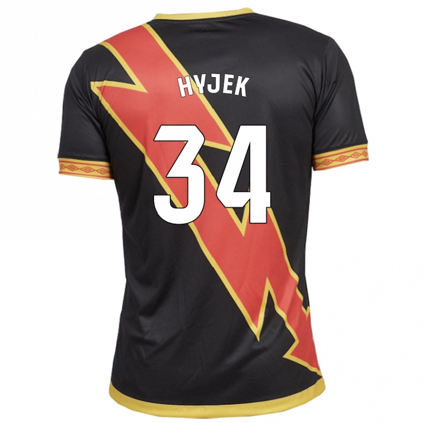 Kinder Fußball David Hyjek #34 Schwarz Auswärtstrikot Trikot 2023/24 T-Shirt Luxemburg