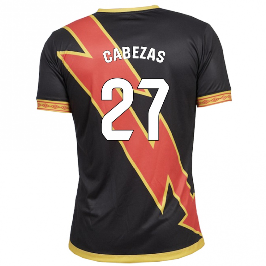 Kinder Fußball Claudia María Cabezas #27 Schwarz Auswärtstrikot Trikot 2023/24 T-Shirt Luxemburg