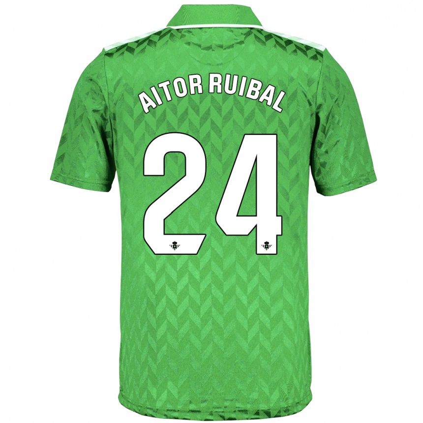 Kinder Fußball Aitor Ruibal #24 Grün Auswärtstrikot Trikot 2023/24 T-Shirt Luxemburg