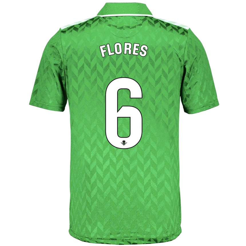 Kinder Fußball Mateo Flores #6 Grün Auswärtstrikot Trikot 2023/24 T-Shirt Luxemburg