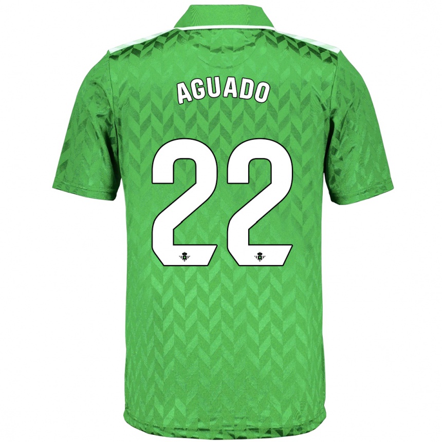 Kinder Fußball Julia Aguado Fernández #22 Grün Auswärtstrikot Trikot 2023/24 T-Shirt Luxemburg