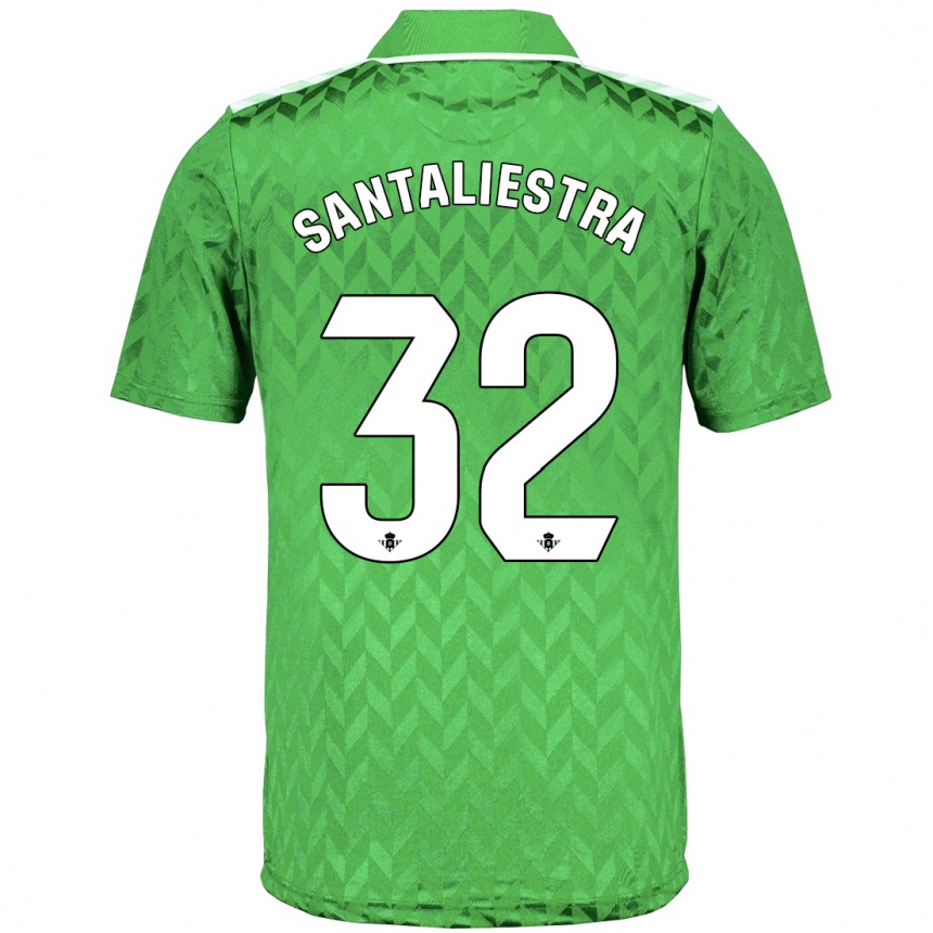 Kinder Fußball Carla Santaliestra #32 Grün Auswärtstrikot Trikot 2023/24 T-Shirt Luxemburg