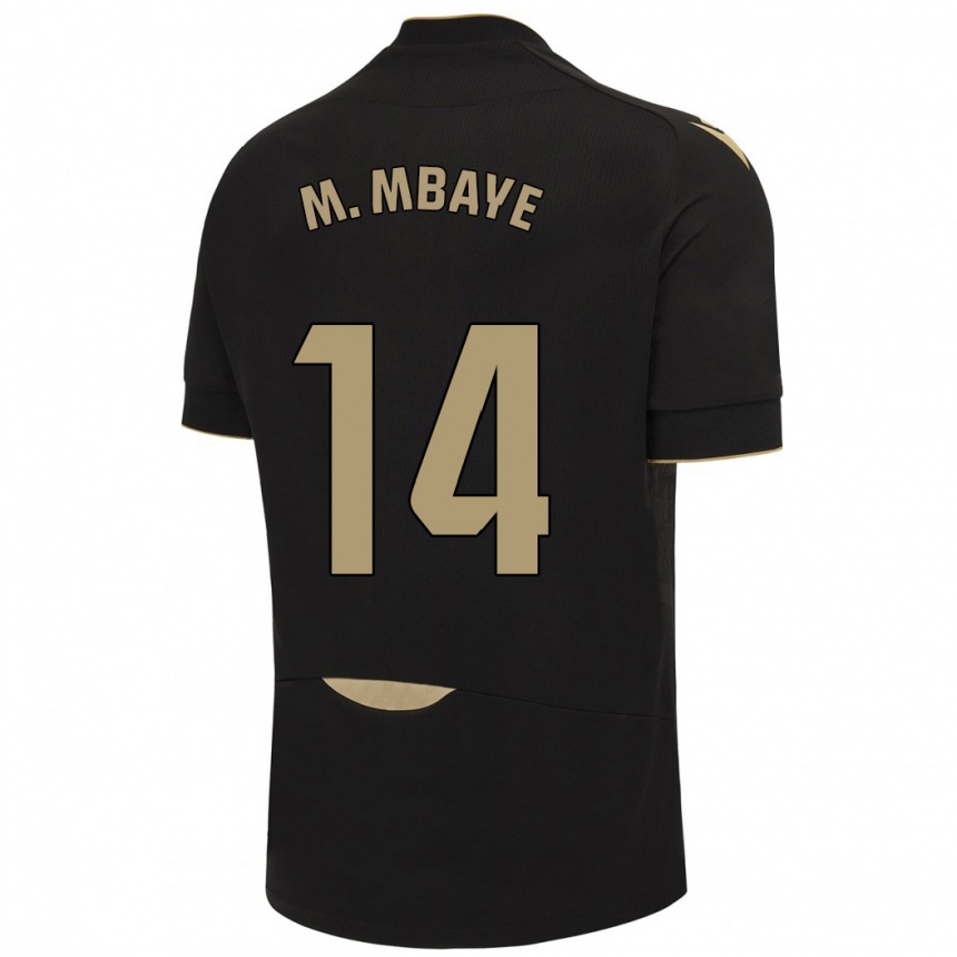 Kinder Fußball Momo Mbaye #14 Schwarz Auswärtstrikot Trikot 2023/24 T-Shirt Luxemburg