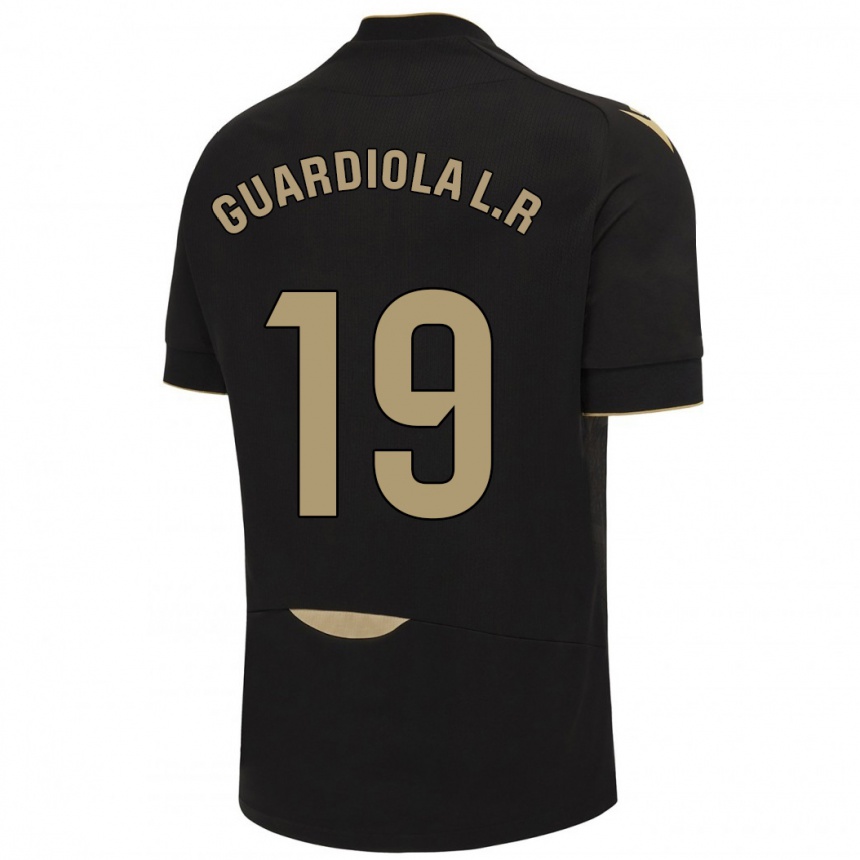Kinder Fußball Sergi Guardiola #19 Schwarz Auswärtstrikot Trikot 2023/24 T-Shirt Luxemburg