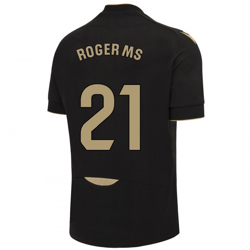 Kinder Fußball Roger Martí #21 Schwarz Auswärtstrikot Trikot 2023/24 T-Shirt Luxemburg