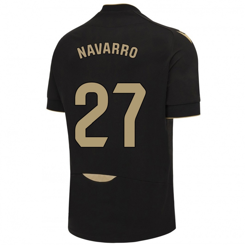 Kinder Fußball Robert Navarro #27 Schwarz Auswärtstrikot Trikot 2023/24 T-Shirt Luxemburg