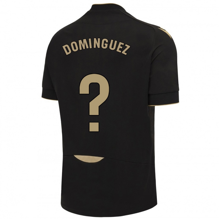 Kinder Fußball Rubén Domínguez #0 Schwarz Auswärtstrikot Trikot 2023/24 T-Shirt Luxemburg