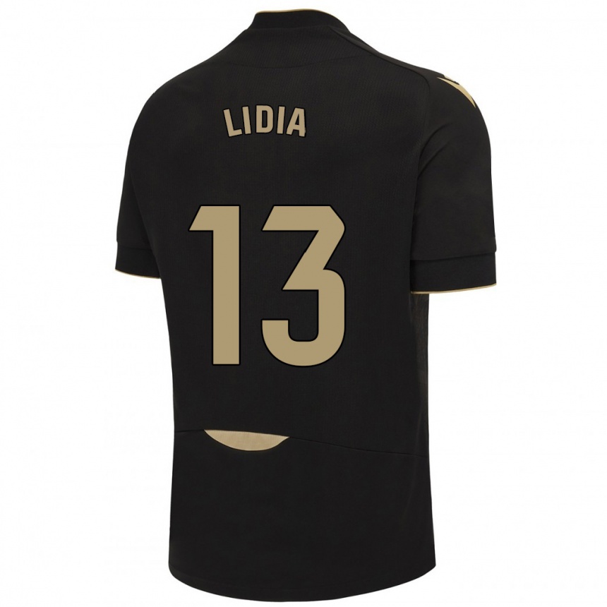 Kinder Fußball Lidia Rincón García #13 Schwarz Auswärtstrikot Trikot 2023/24 T-Shirt Luxemburg