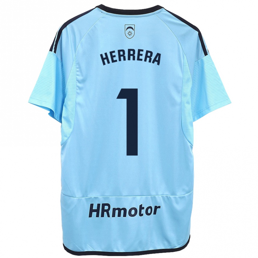 Kinder Fußball Sergio Herrera #1 Blau Auswärtstrikot Trikot 2023/24 T-Shirt Luxemburg