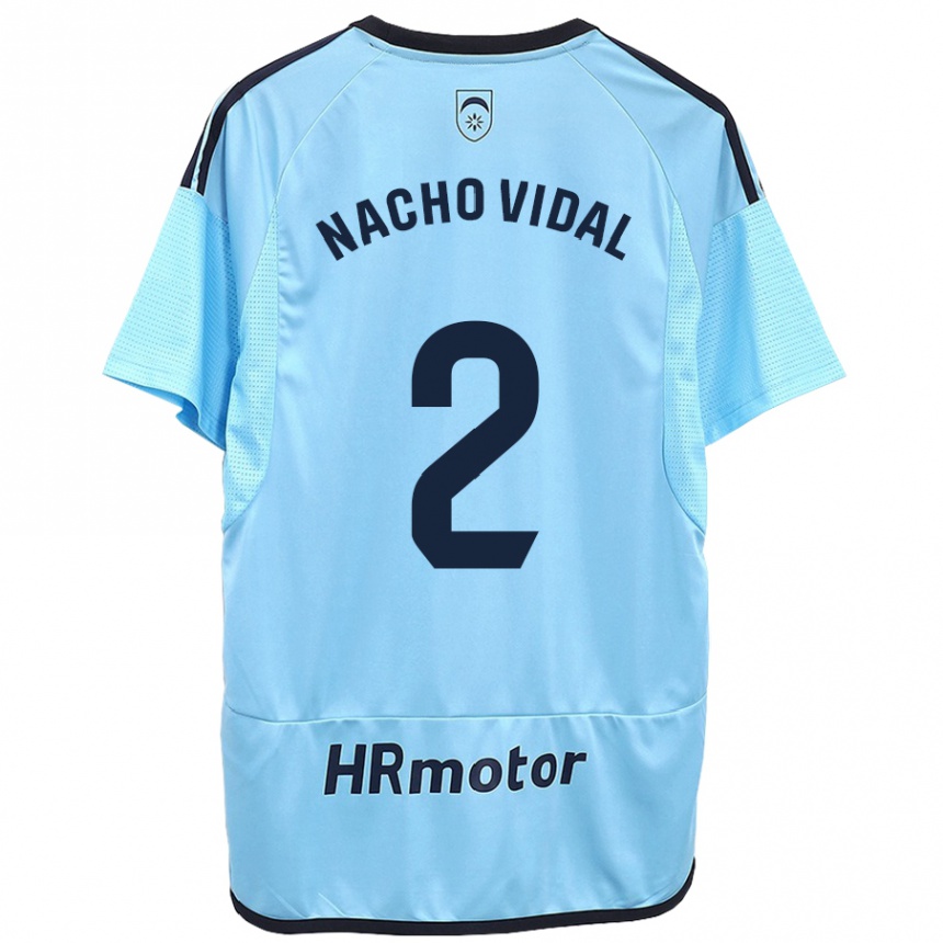 Kinder Fußball Nacho Vidal #2 Blau Auswärtstrikot Trikot 2023/24 T-Shirt Luxemburg