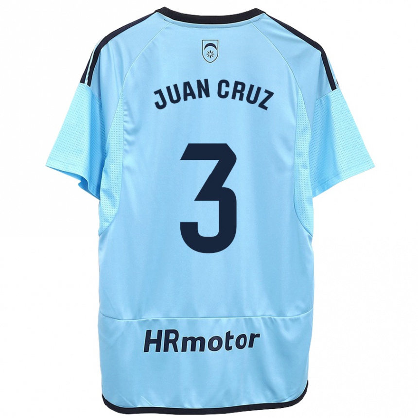 Kinder Fußball Juan Cruz #3 Blau Auswärtstrikot Trikot 2023/24 T-Shirt Luxemburg