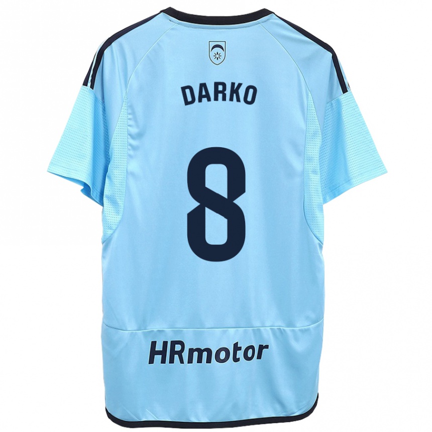 Kinder Fußball Darko Brasanac #8 Blau Auswärtstrikot Trikot 2023/24 T-Shirt Luxemburg
